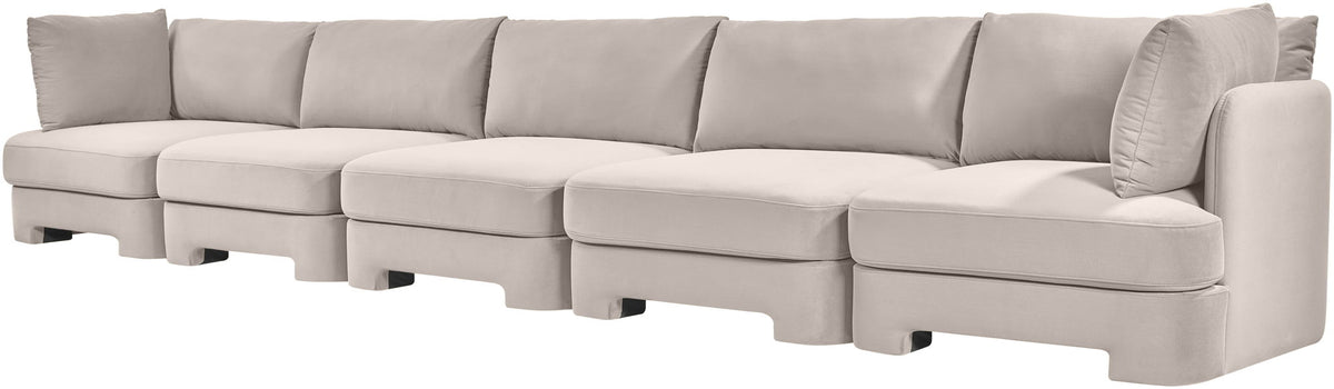 Hammond - Velvet Performance Fabric Upholstered 5 Piece Sofa