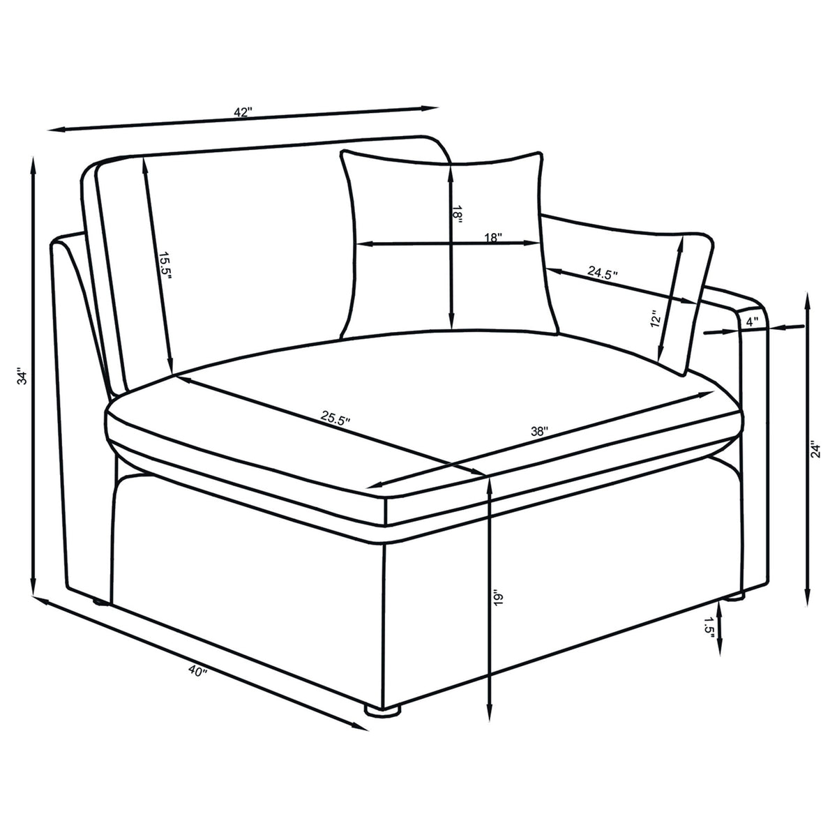 Hobson 4-piece Upholstered Modular Sectional Sofa Charcoal