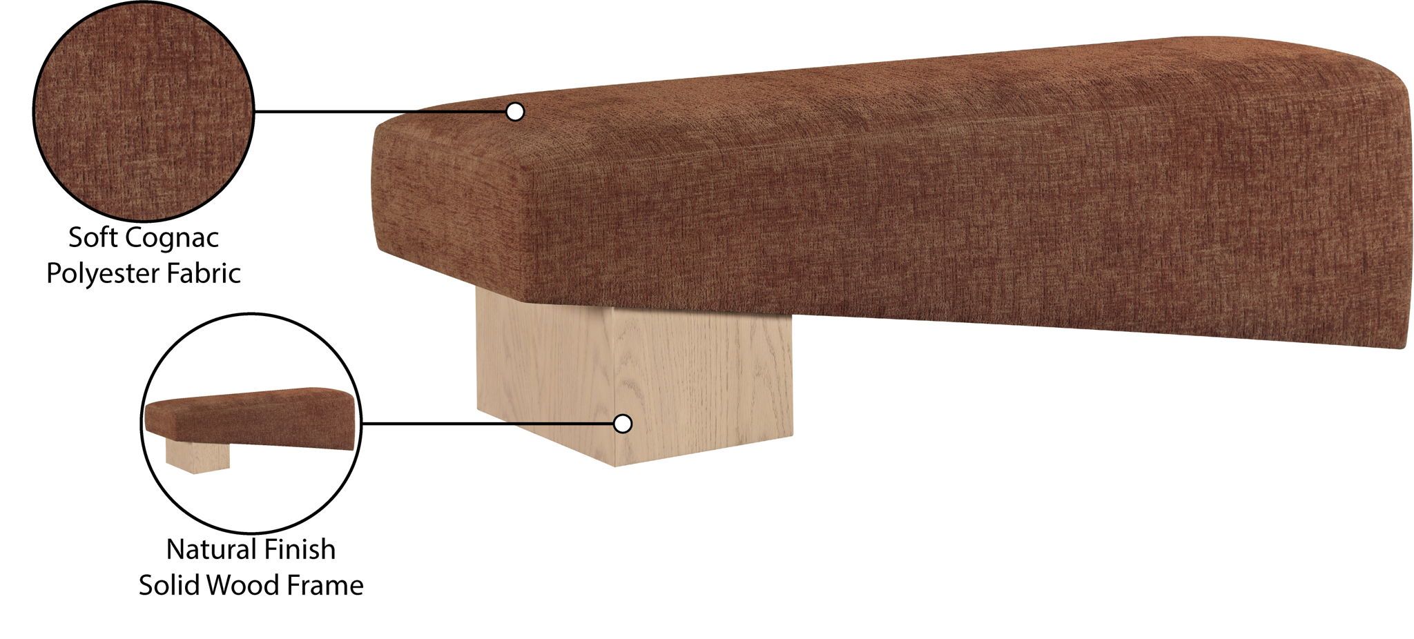 Alora - Bench - Light Brown Base