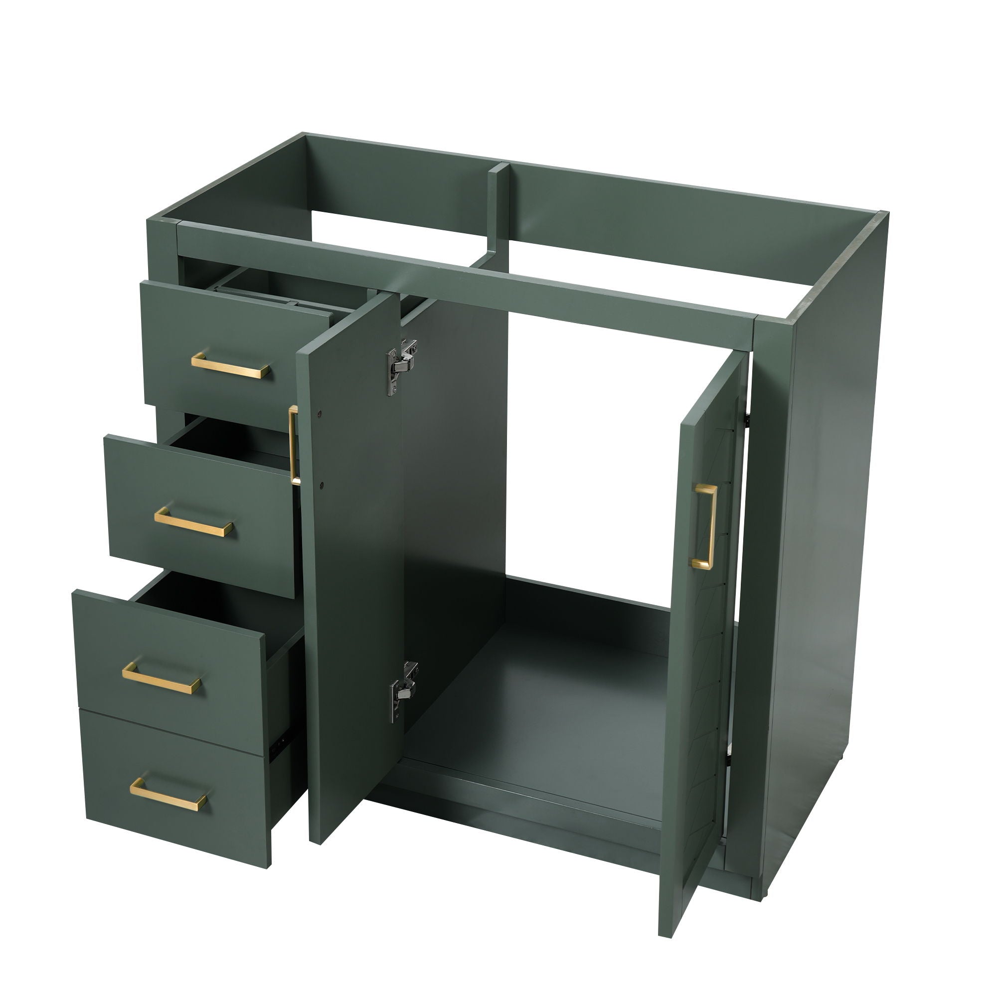 Retro Style Bathroom Vanity, 3 Drawers & Soft Closing Doors