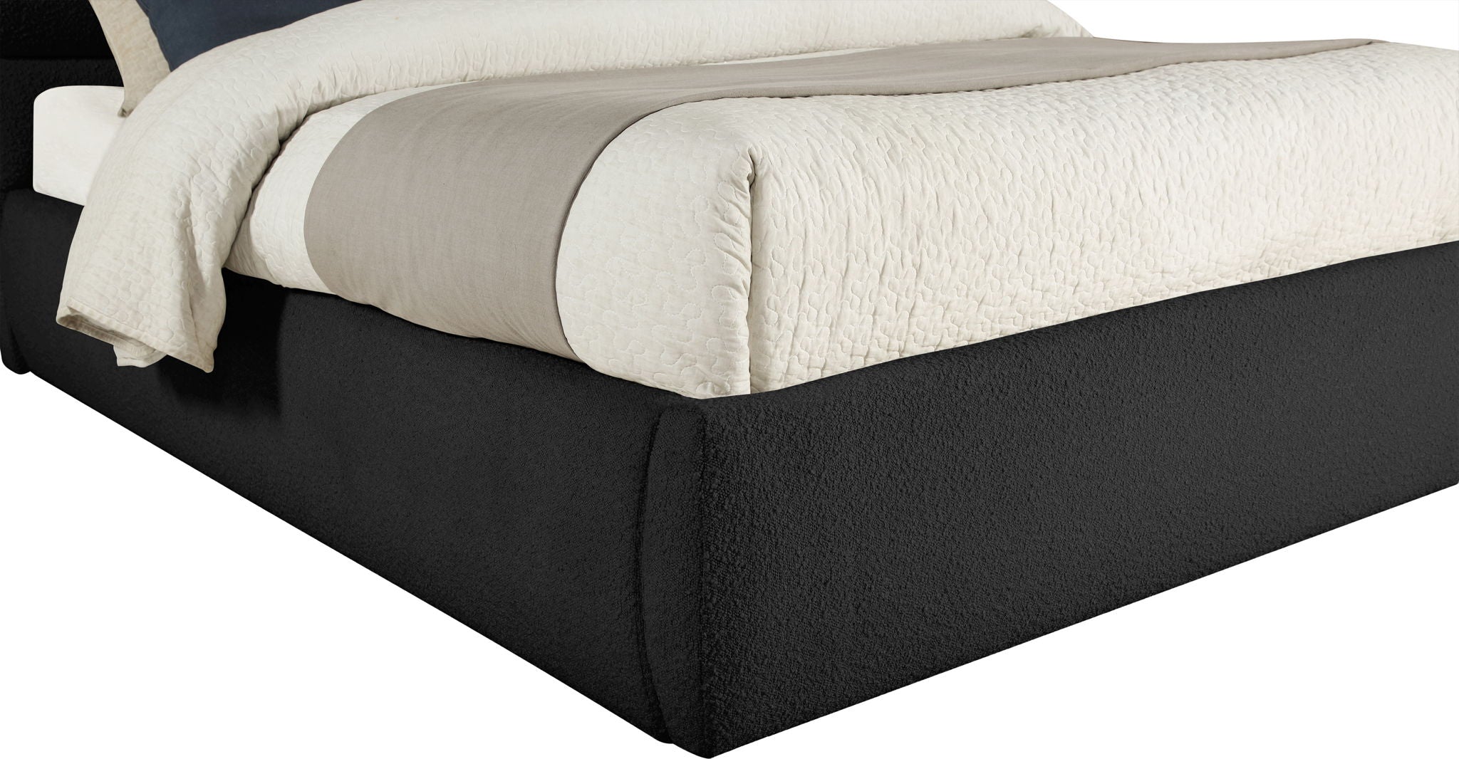 Adam - Boucle Fabric Bed With 70.5" Headboard