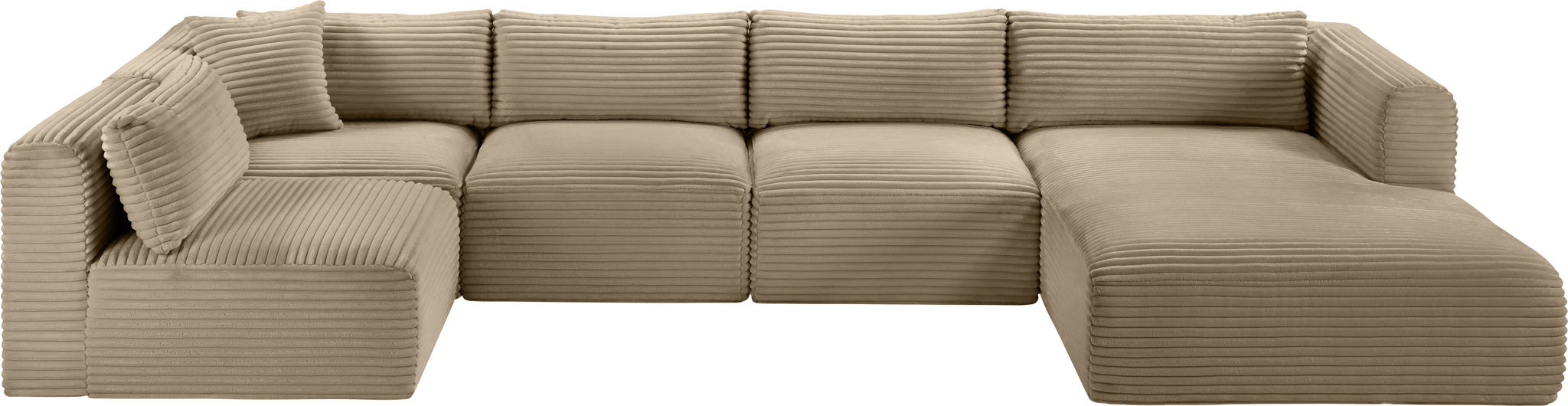 Shaggy - Fabric 5 Piece Modular U-Shaped Sectional