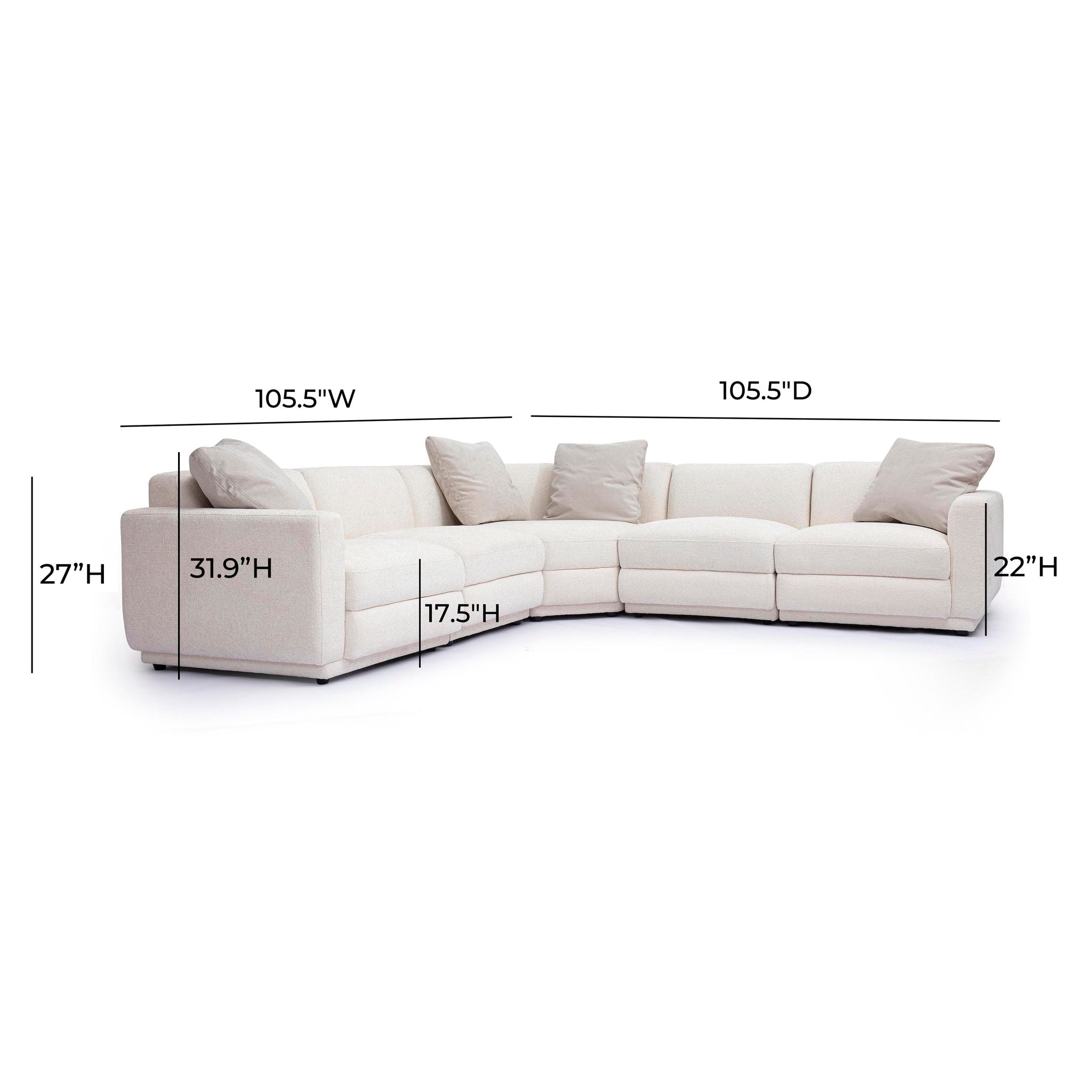 Perry - Modular L-Sectional - Cream