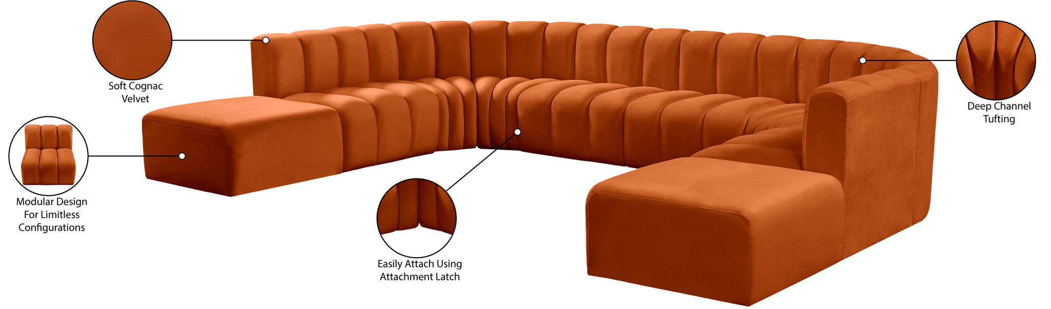 Arc - Velvet Modular Sectional