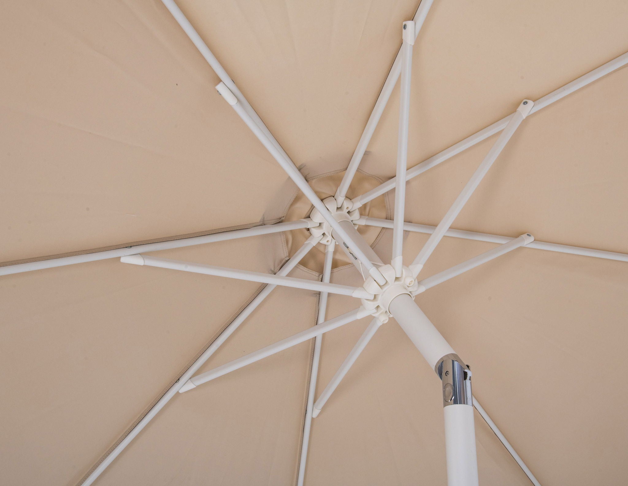 Fiji - Aluminum Patio Umbrella With Square Teak And White Base