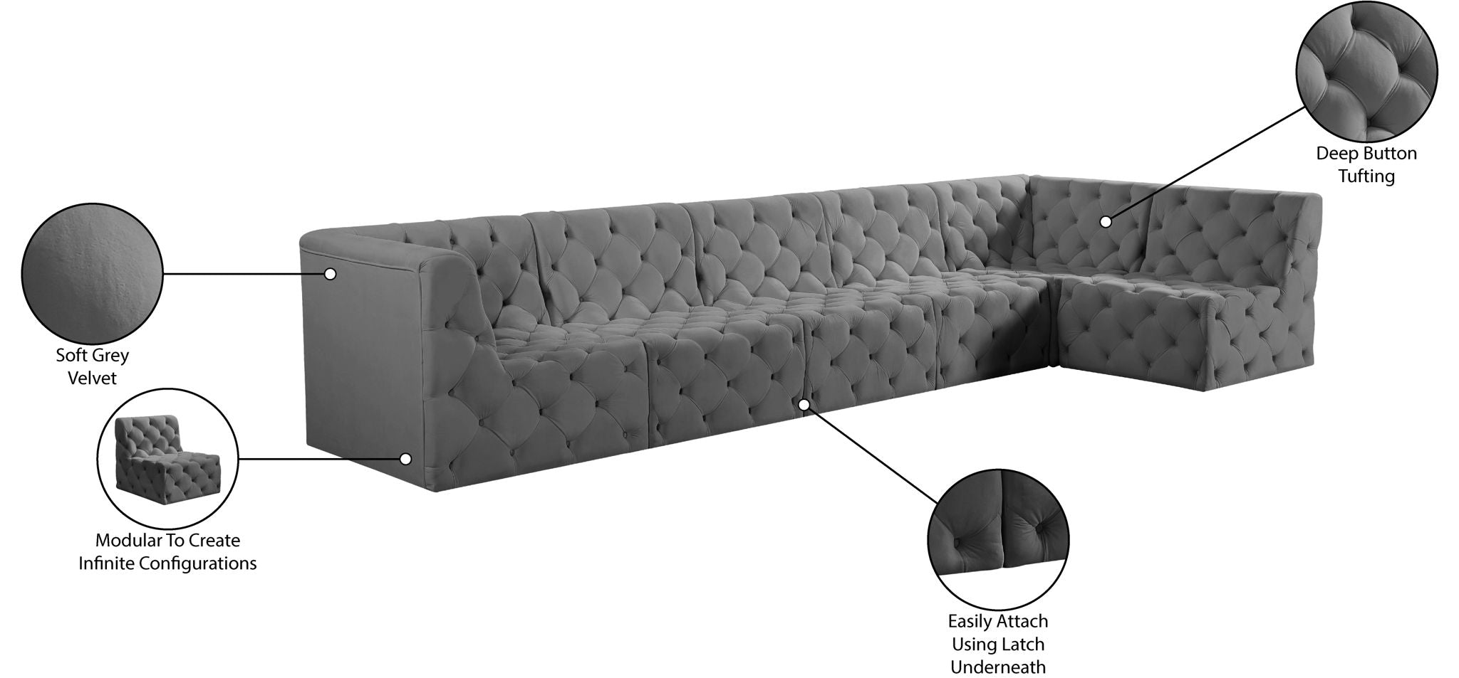 Tuft - 6 Piece Modular Sectional