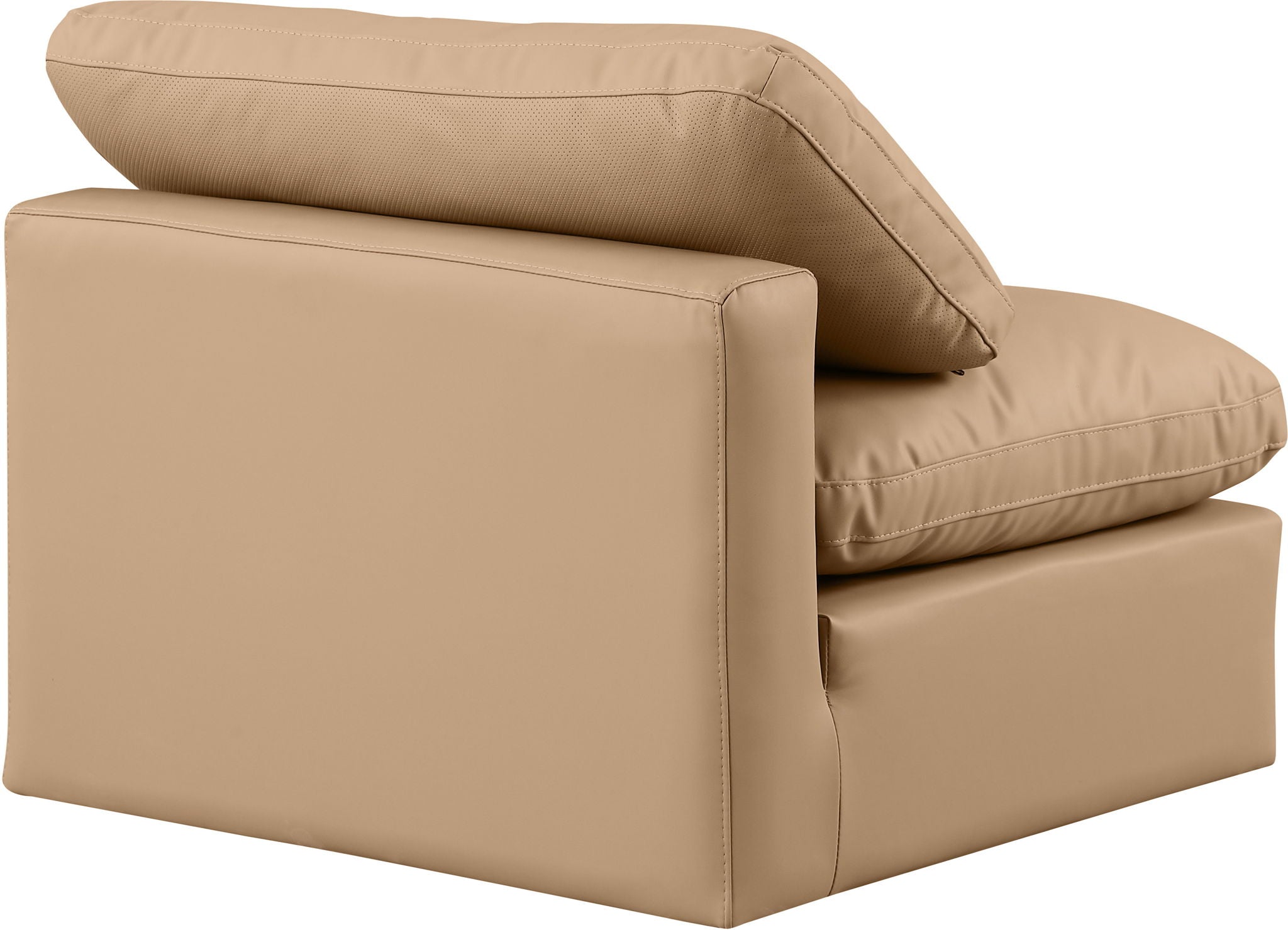 Indulge - Faux Leather Armless Chair - Tan