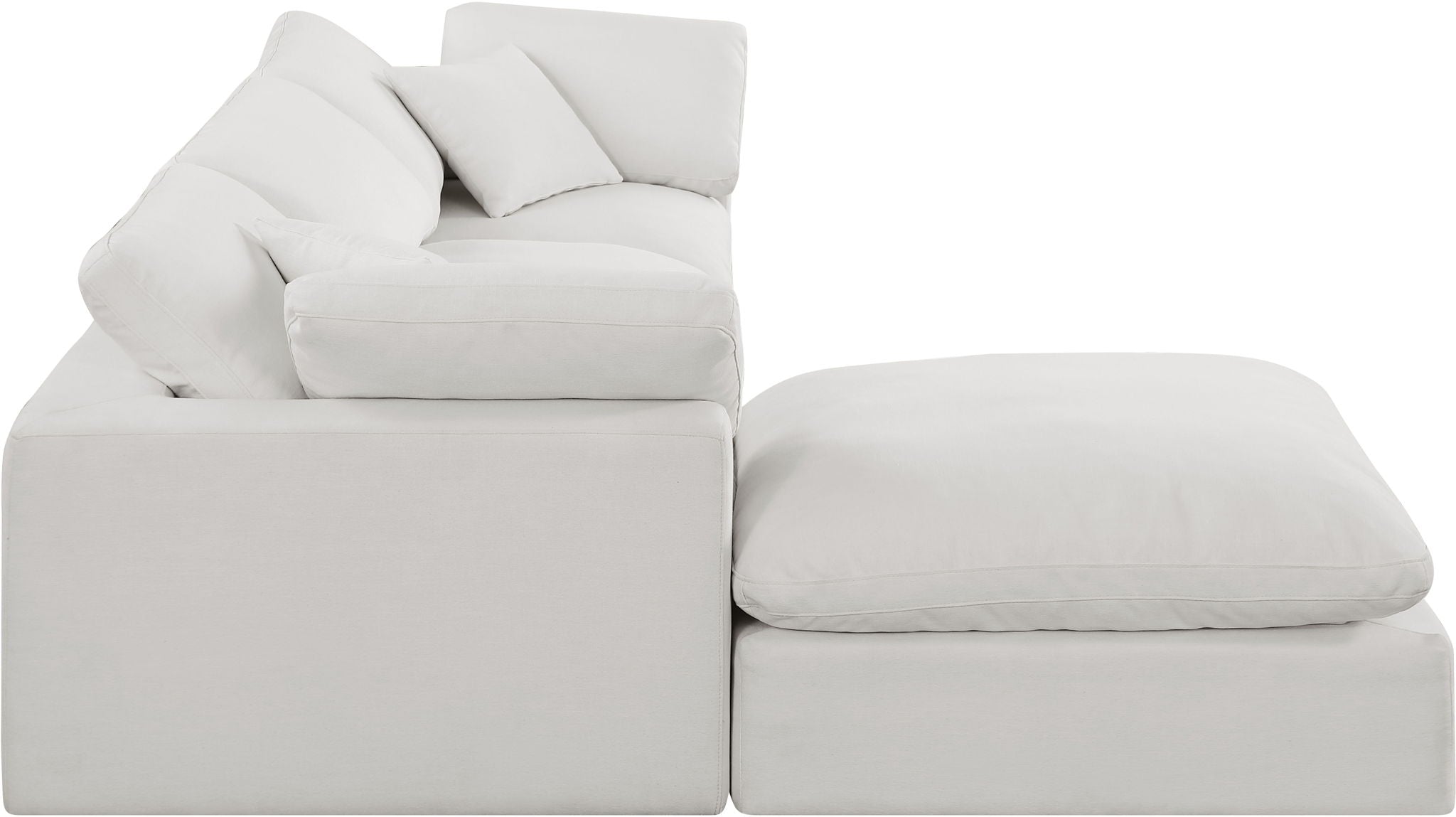 Comfy - 4 Piece Linen Fabric Modular Sectional With Chaise