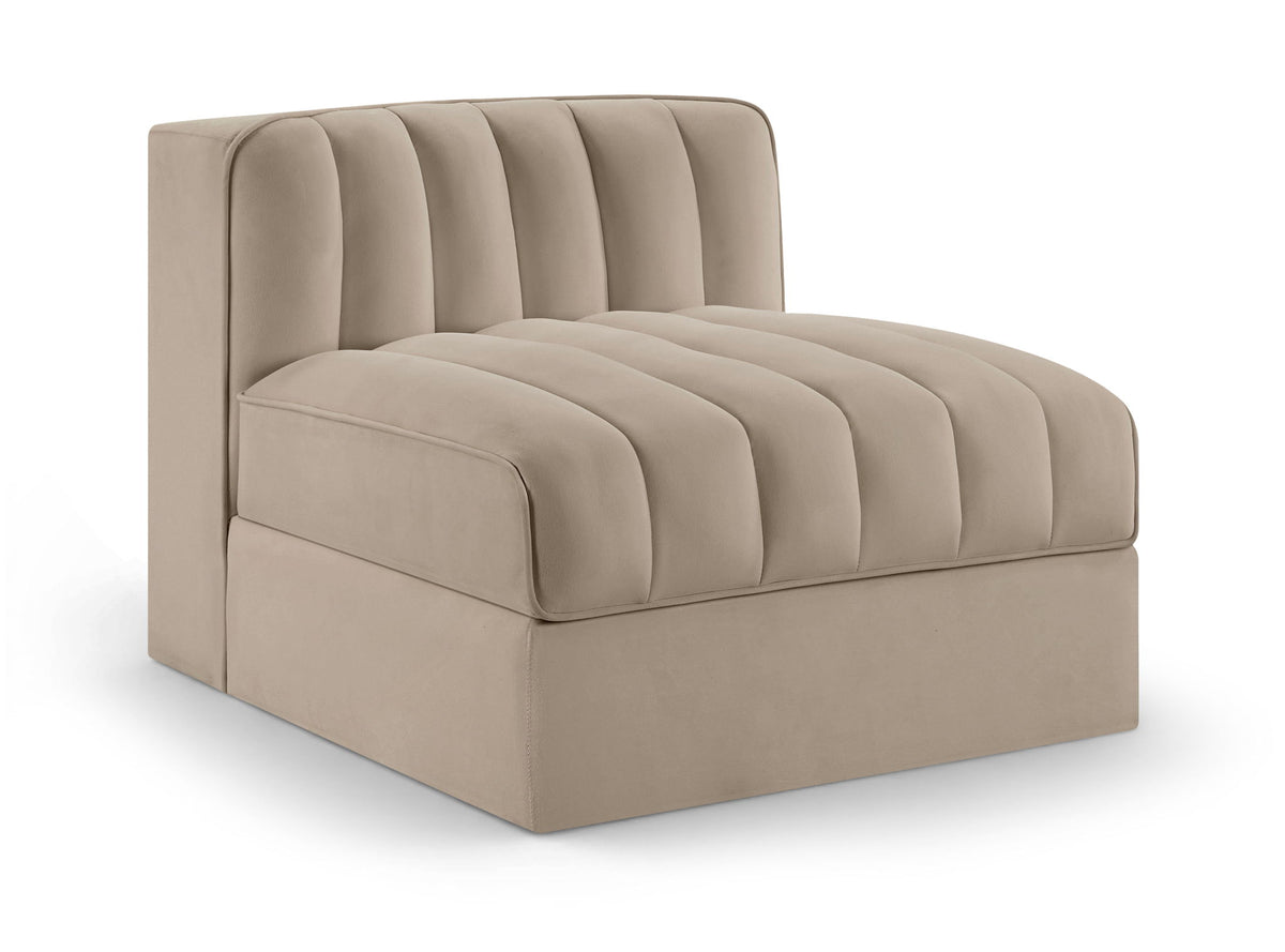 Rummi - Velvet Performance Fabric Upholstered Modular Armless Chair