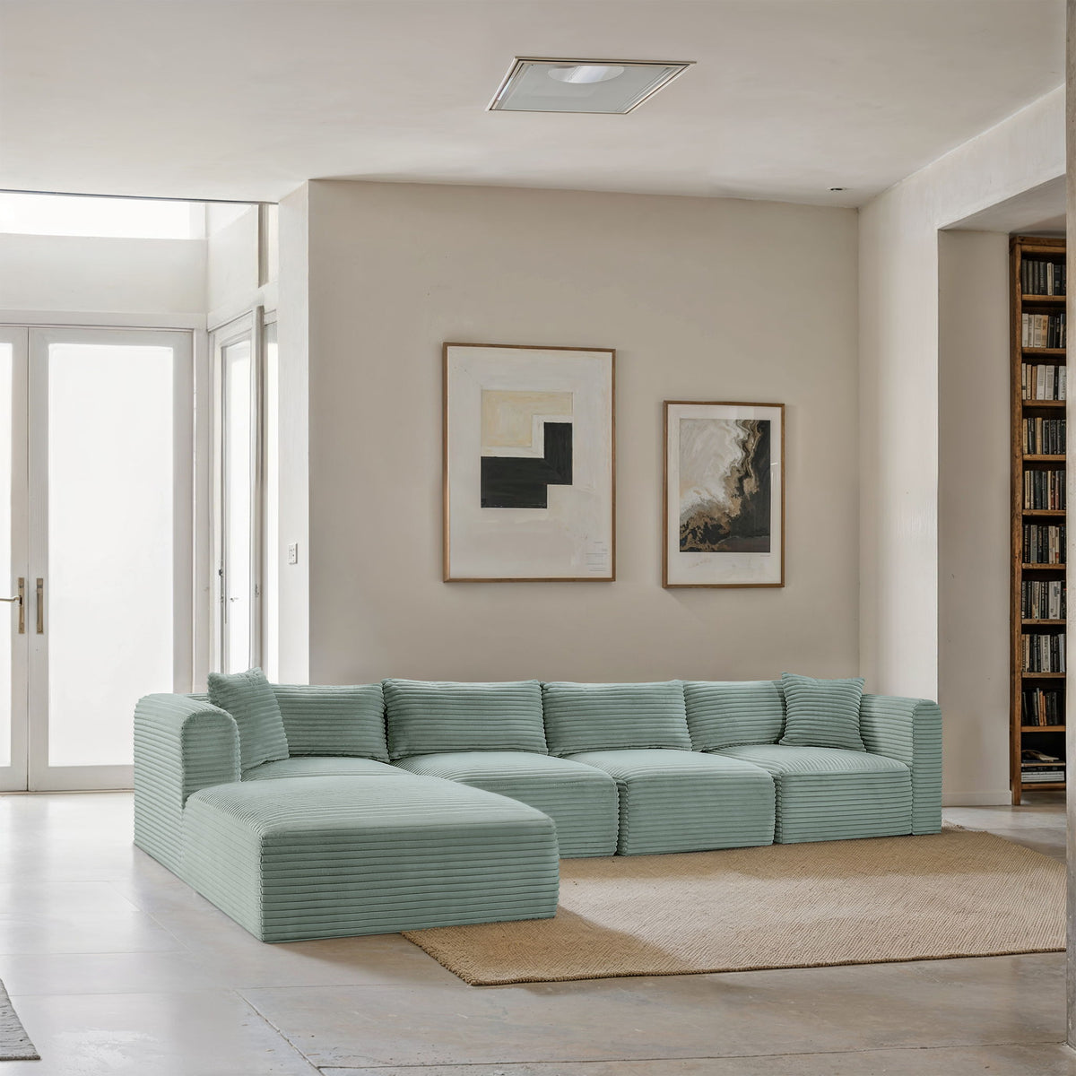 Shaggy - 5 Piece Modular Sectional With Ottoman