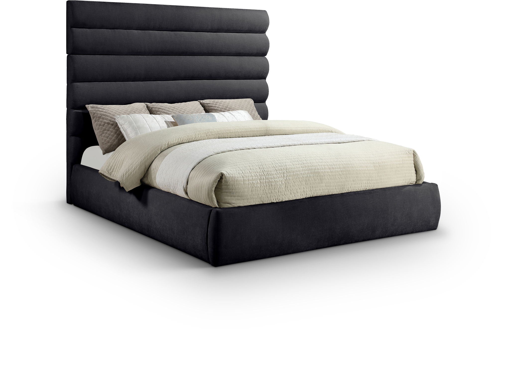 Adam - Chenille Fabric Bed With 70.5" Headboard