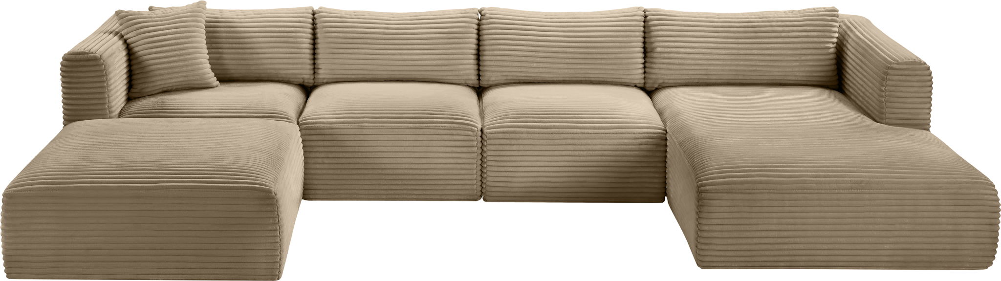 Shaggy - Fabric 5 Piece Modular Sectional With Chaise And Ottoman