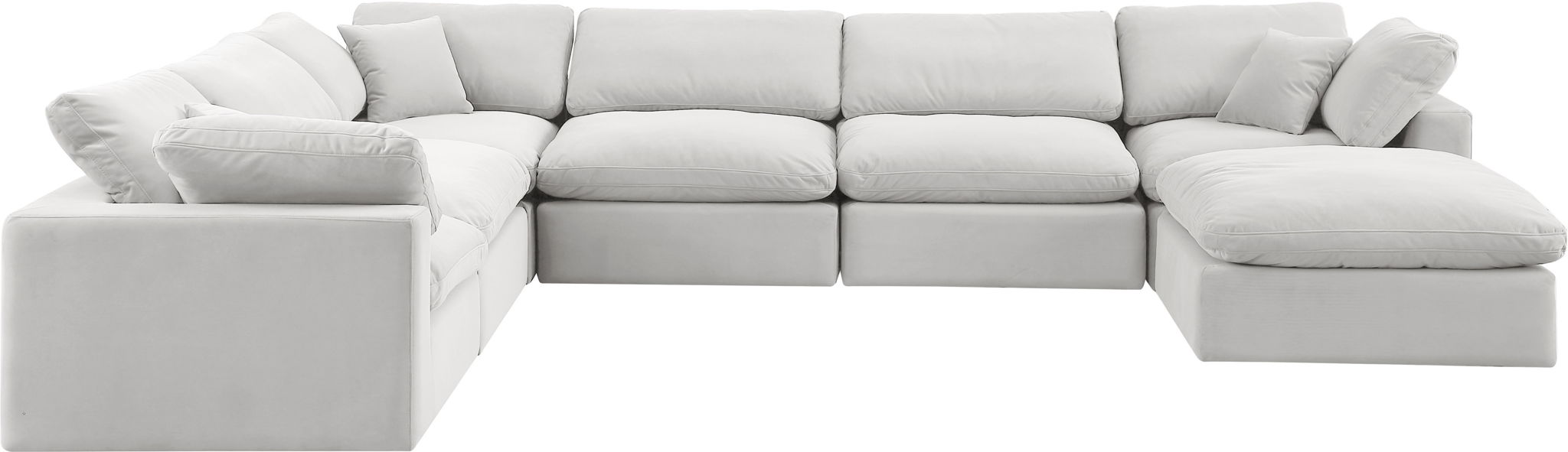 Comfy - 7 Piece Velvet Modular Sectional With Chaise