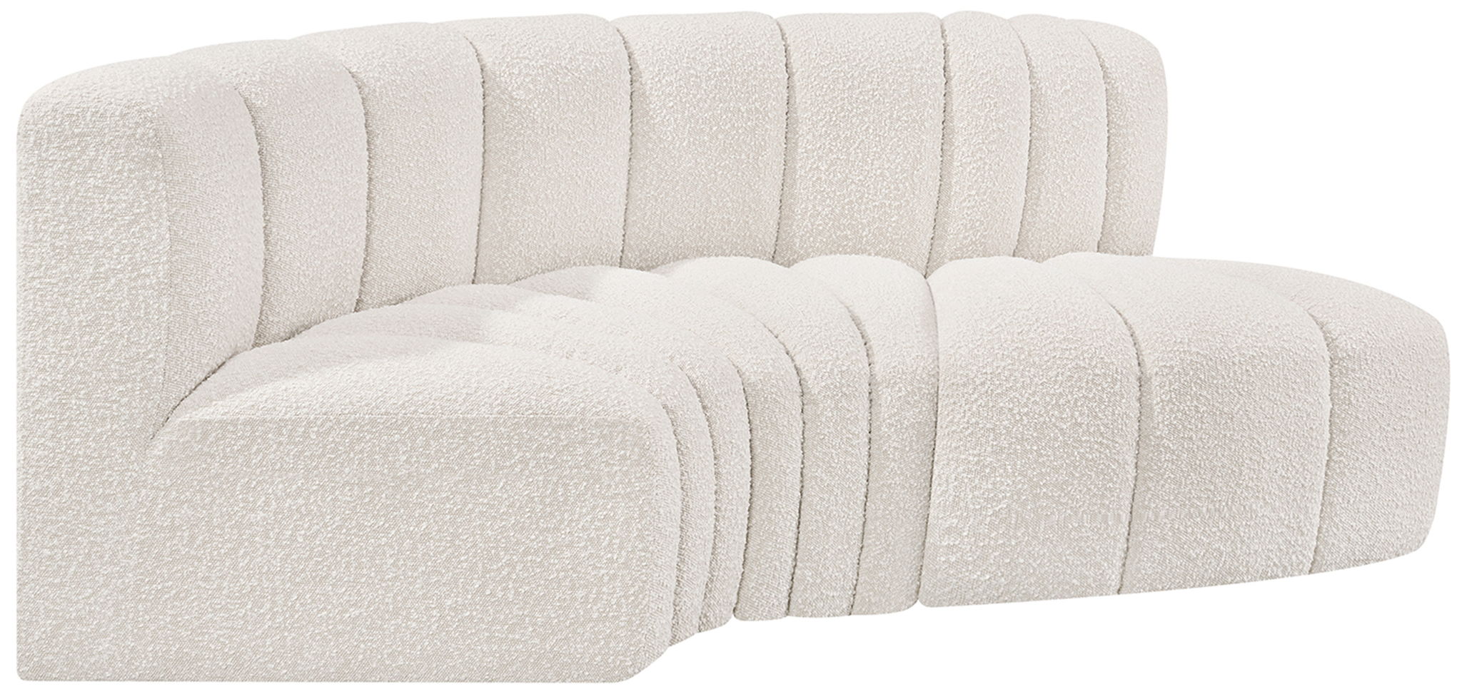 Arc - Boucle Fabric 3 Piece Modular L-Shaped Sofa