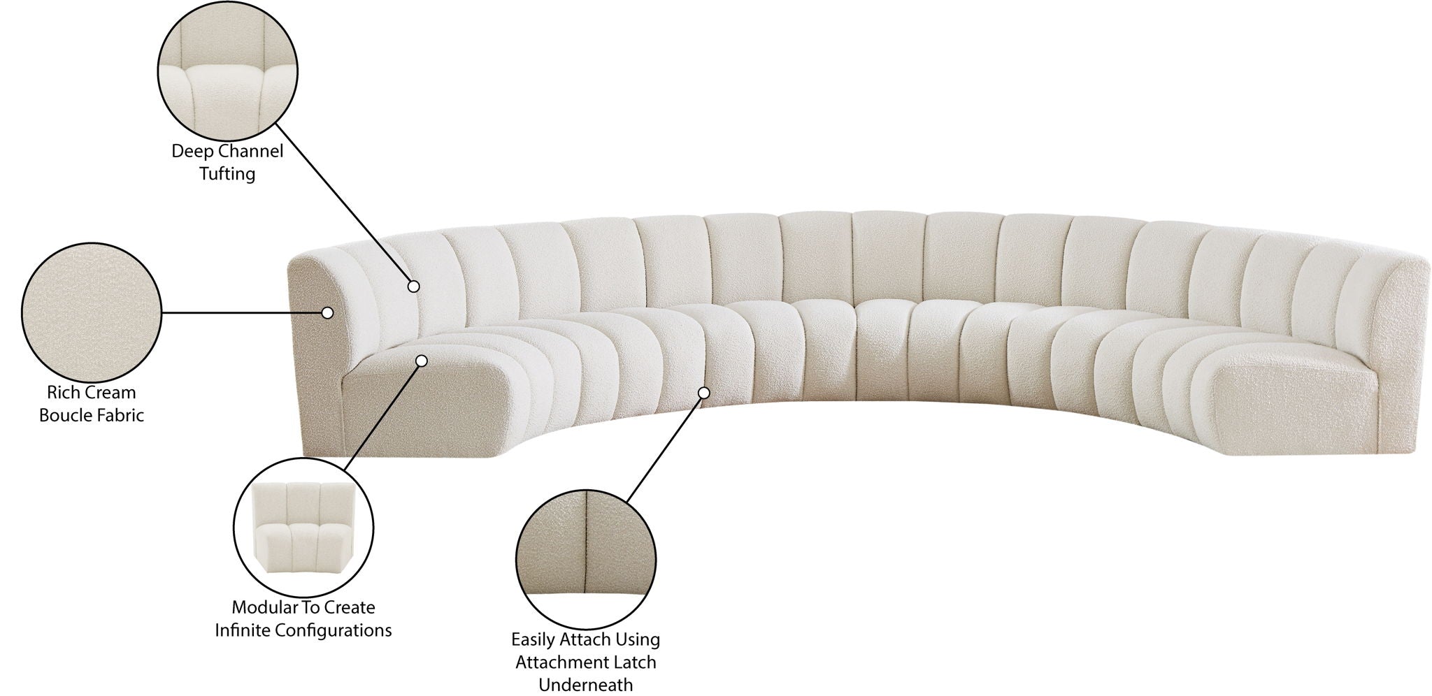 Infinity - 6 Piece Boucle Modular Sectional