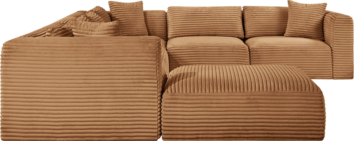 Shaggy - Fabric 7 Piece Modular U-Shaped Sectional With Ottoman