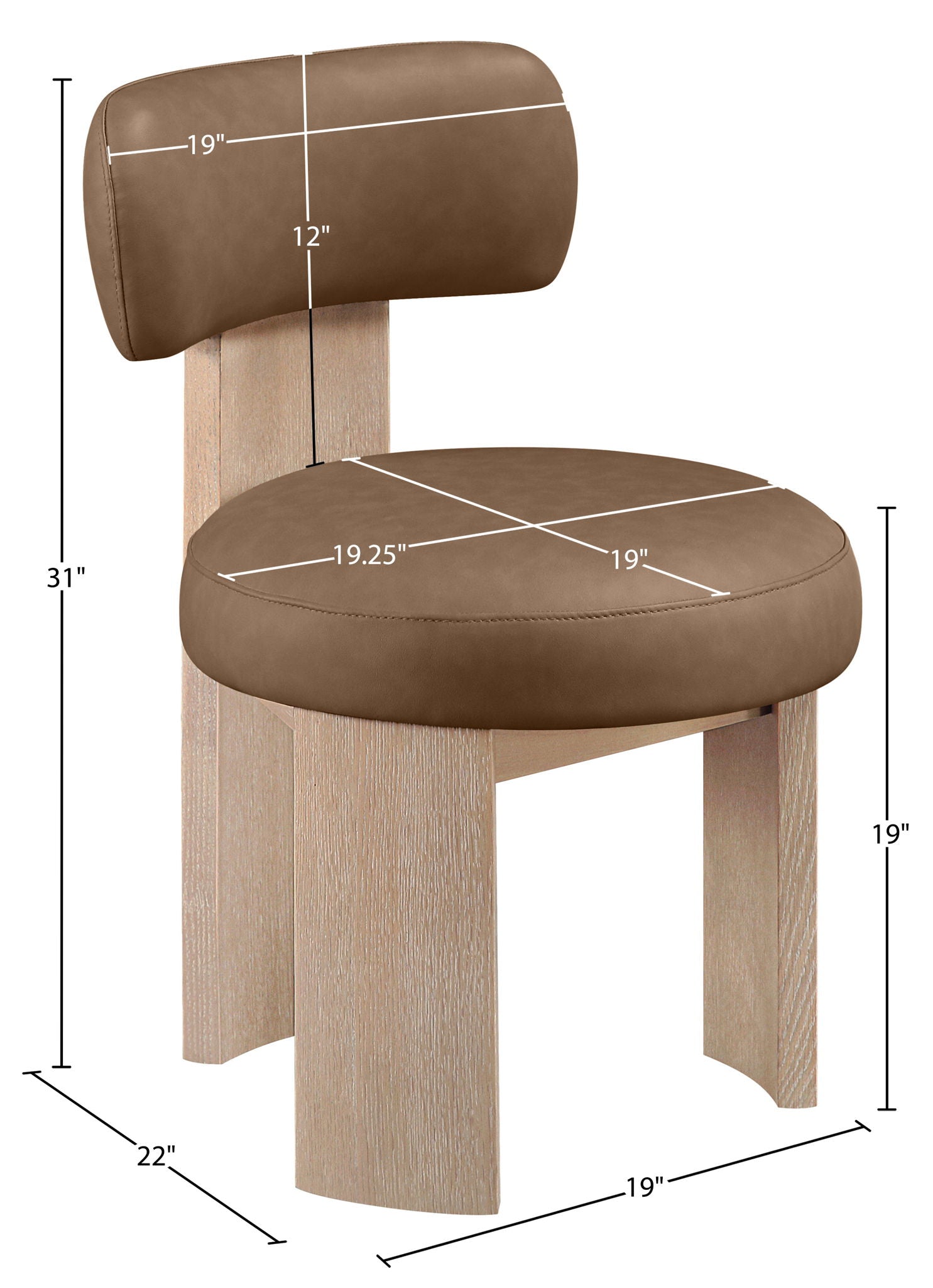 Atelier - Vegan Leather Upholstered Dining Chair (Set of 2) - Painted Natural Frame