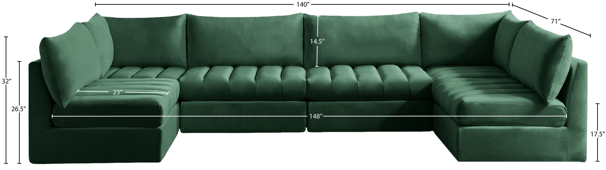 Jacob - Modular U-Shaped Sectional 6 Piece
