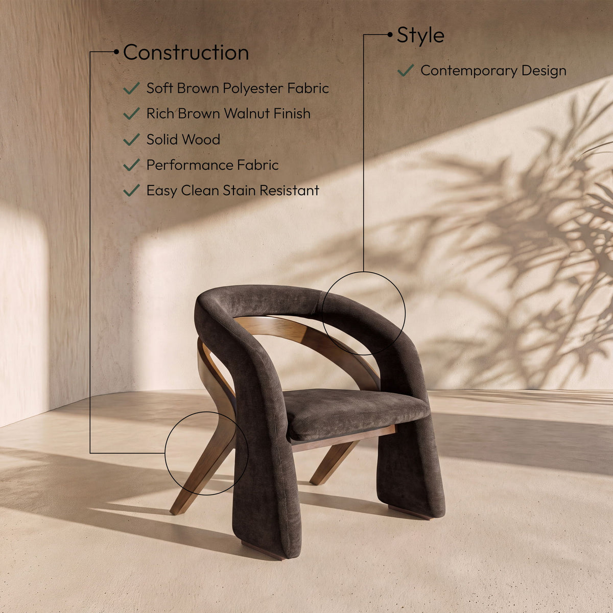 Riven - Fabric Upholstered Dining Chair