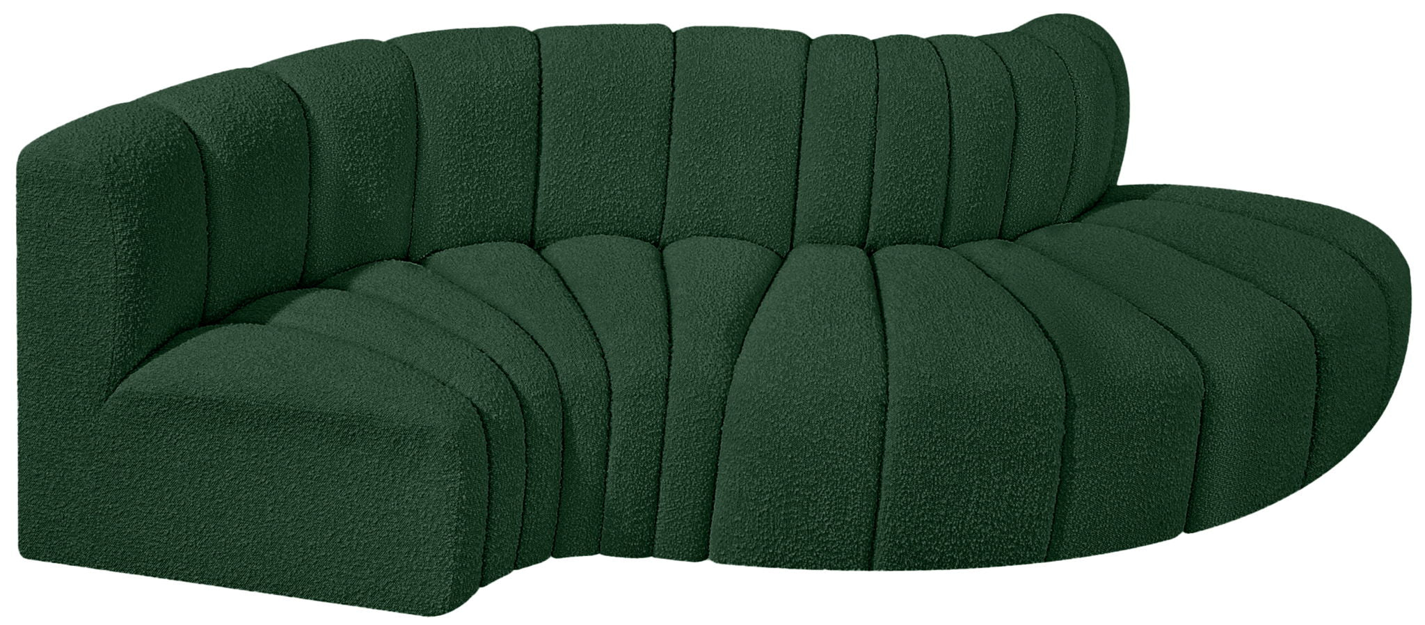 Arc - Boucle Fabric 4 Piece L-Shaped Modular Sofa