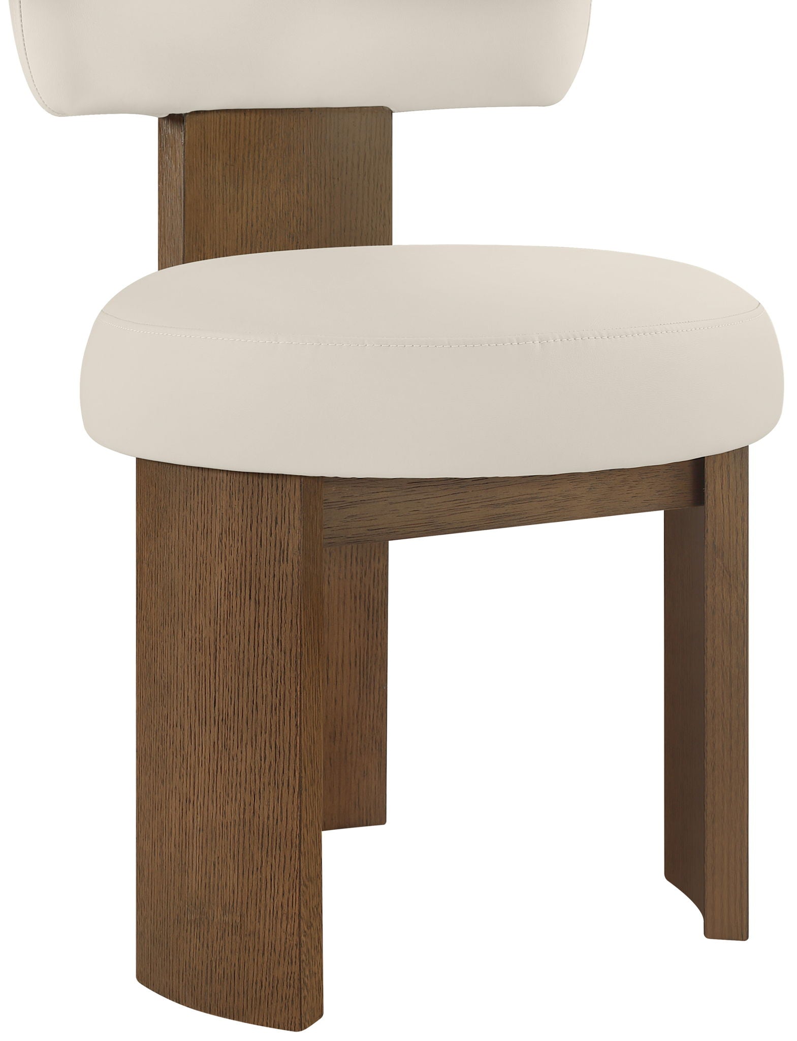 Atelier - Vegan Leather Upholstered Dining Chair (Set of 2) - Taupe / Painted Brown