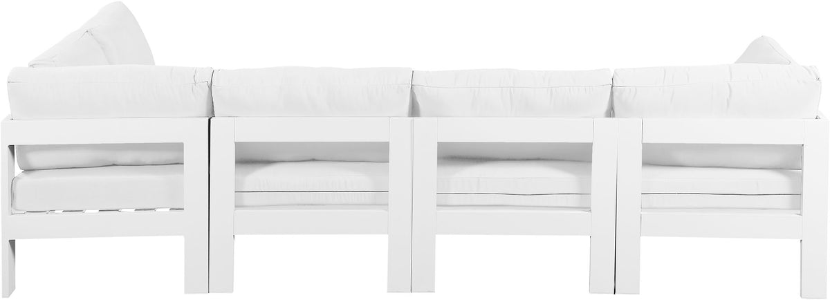 Nizuc - Outdoor Patio 5 Piece Modular Sectional With White Frame