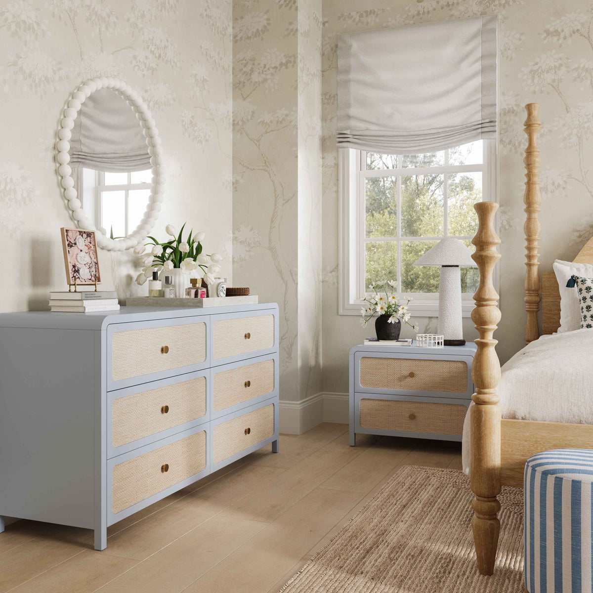 Patty - Rattan 2-Drawer Nightstand
