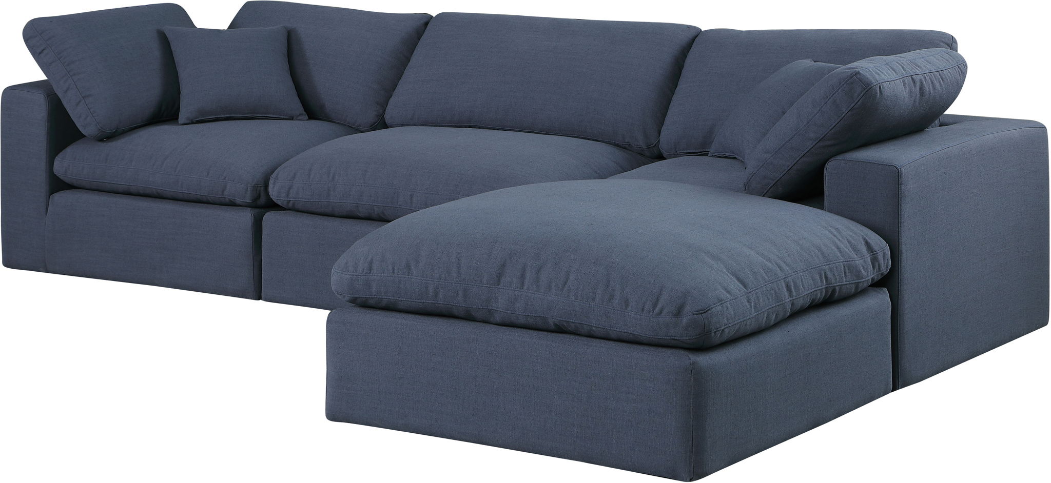 Comfy - 4 Piece Linen Fabric Modular Sectional With Chaise