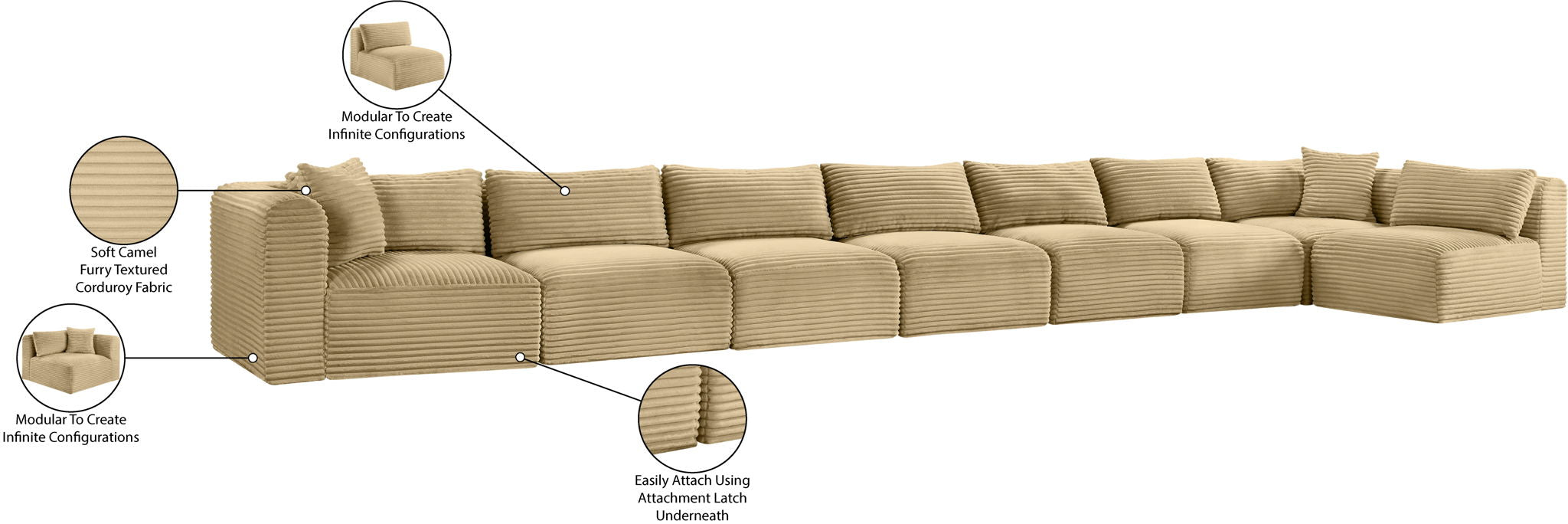 Shaggy - 8 Piece Modular Sectional