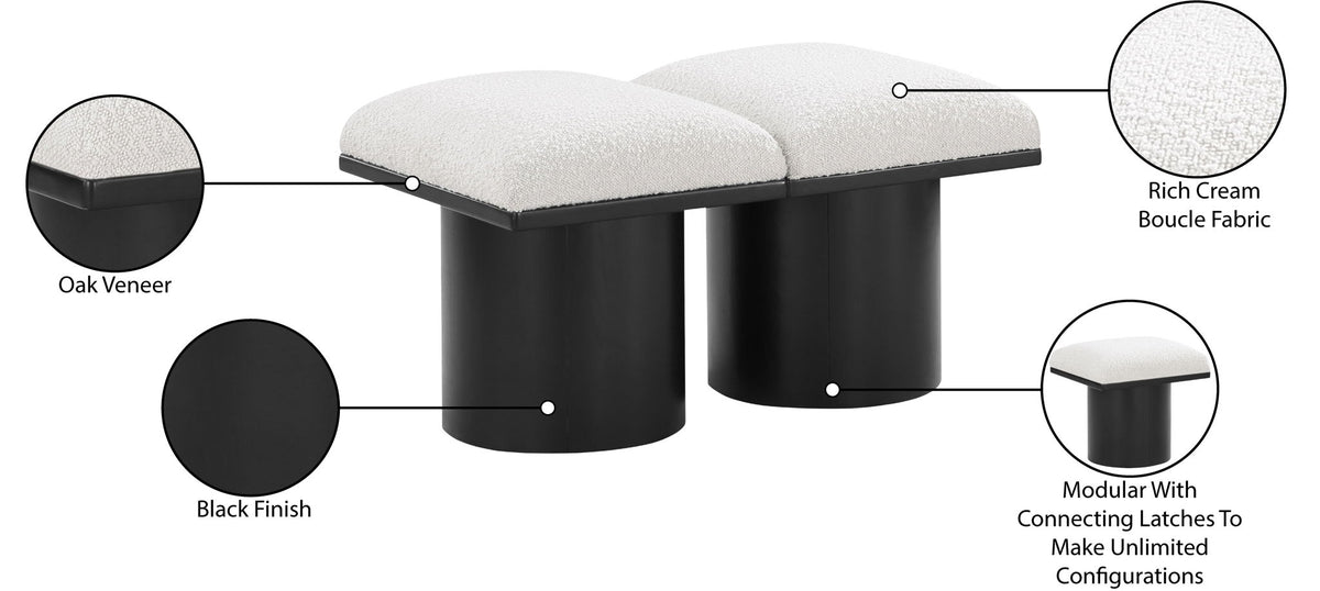 Pavilion - 2 Piece Modular Bench With Black Base