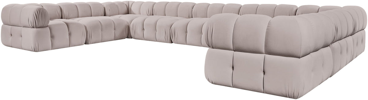 Orin - Velvet Performance Fabric Upholstered 9 Piece Sectional