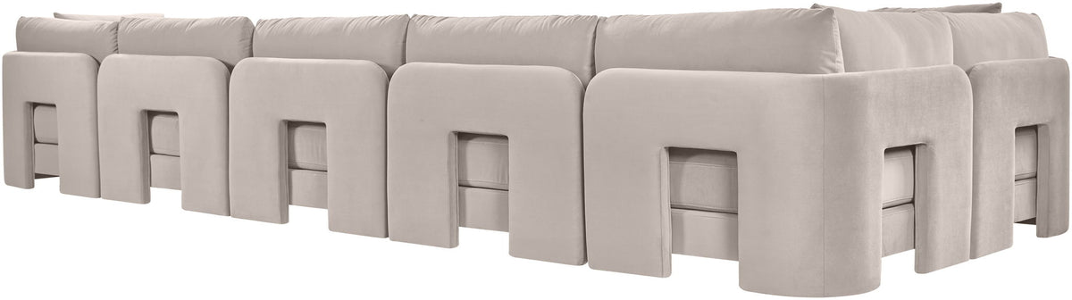 Hammond - Velvet Performance Fabric Upholstered 6 Piece L-Shaped Sectional