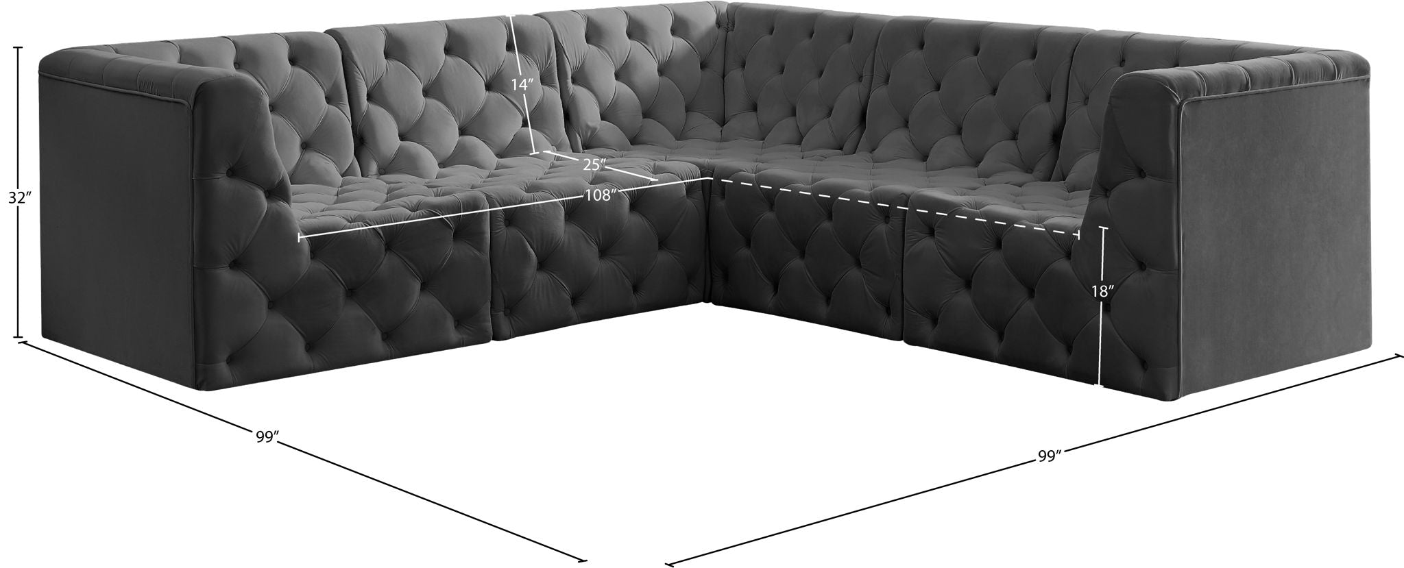 Tuft - 5 Piece Modular Sectional