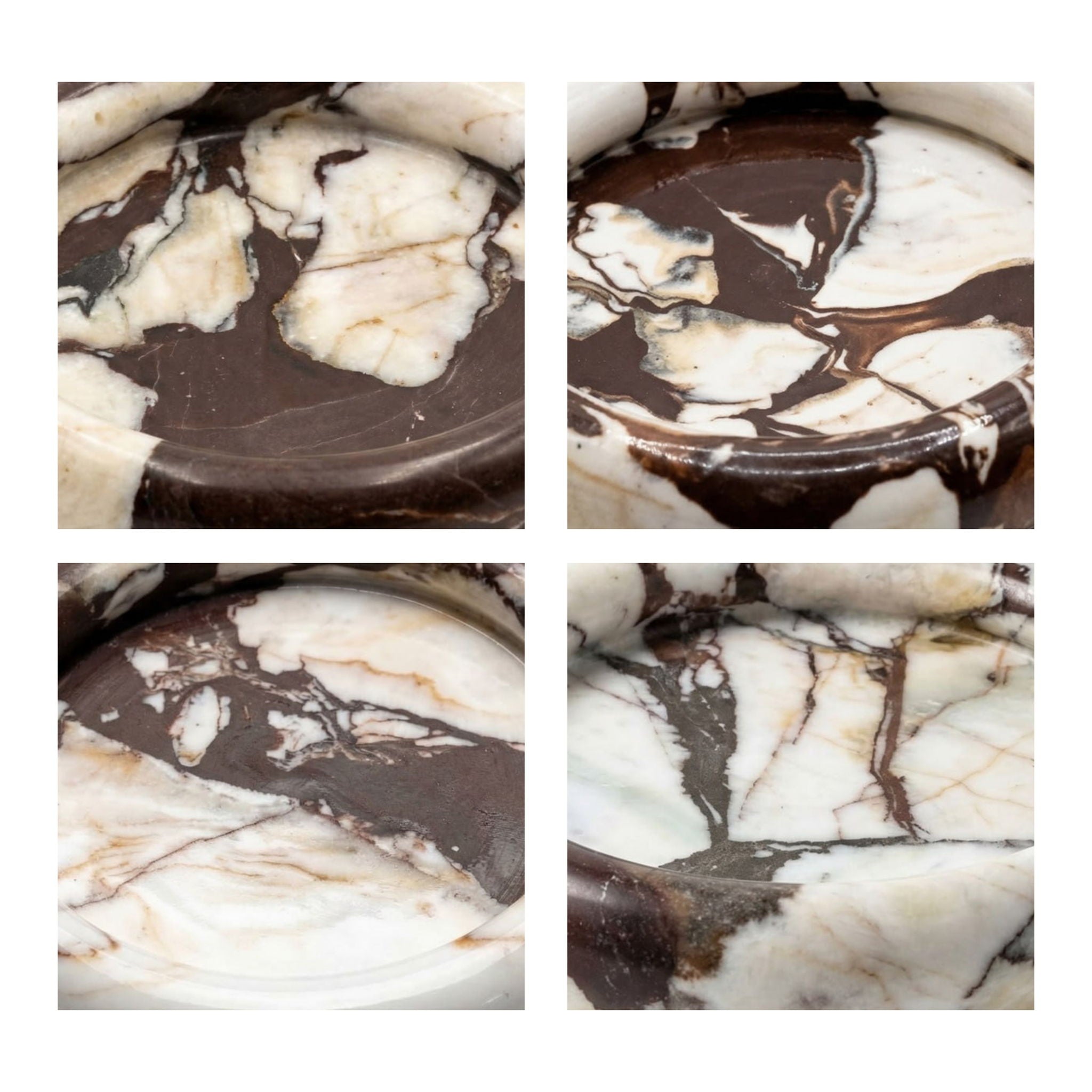 Marble Round Edged Catch-All - Breccia / White / Brown