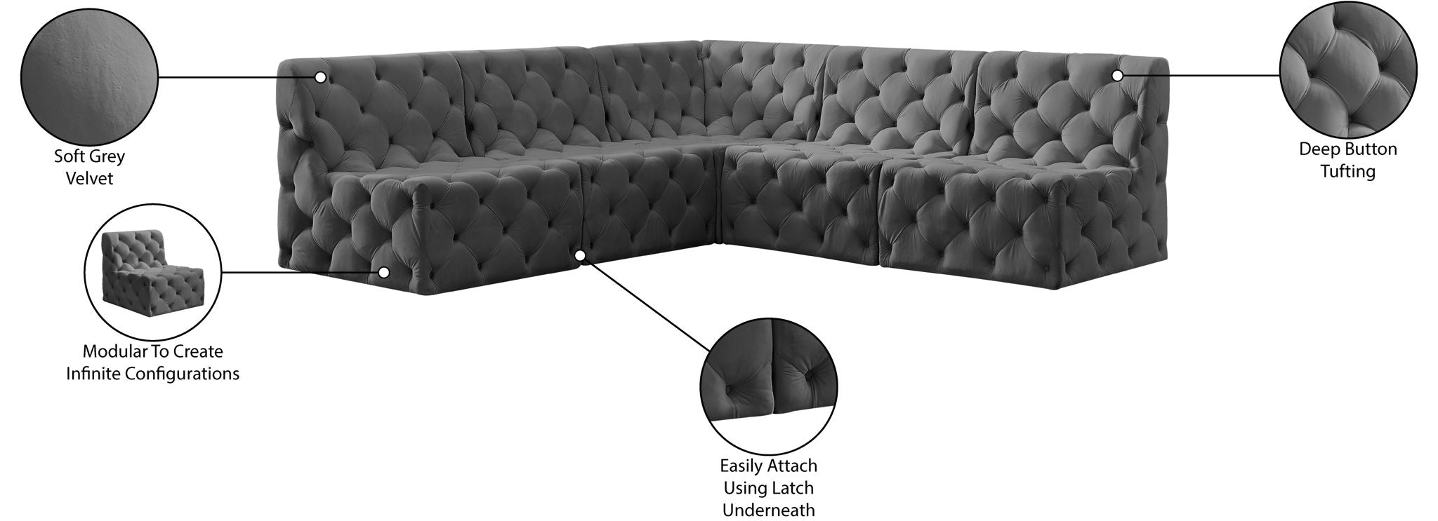 Tuft - 5 Piece Modular Sectional