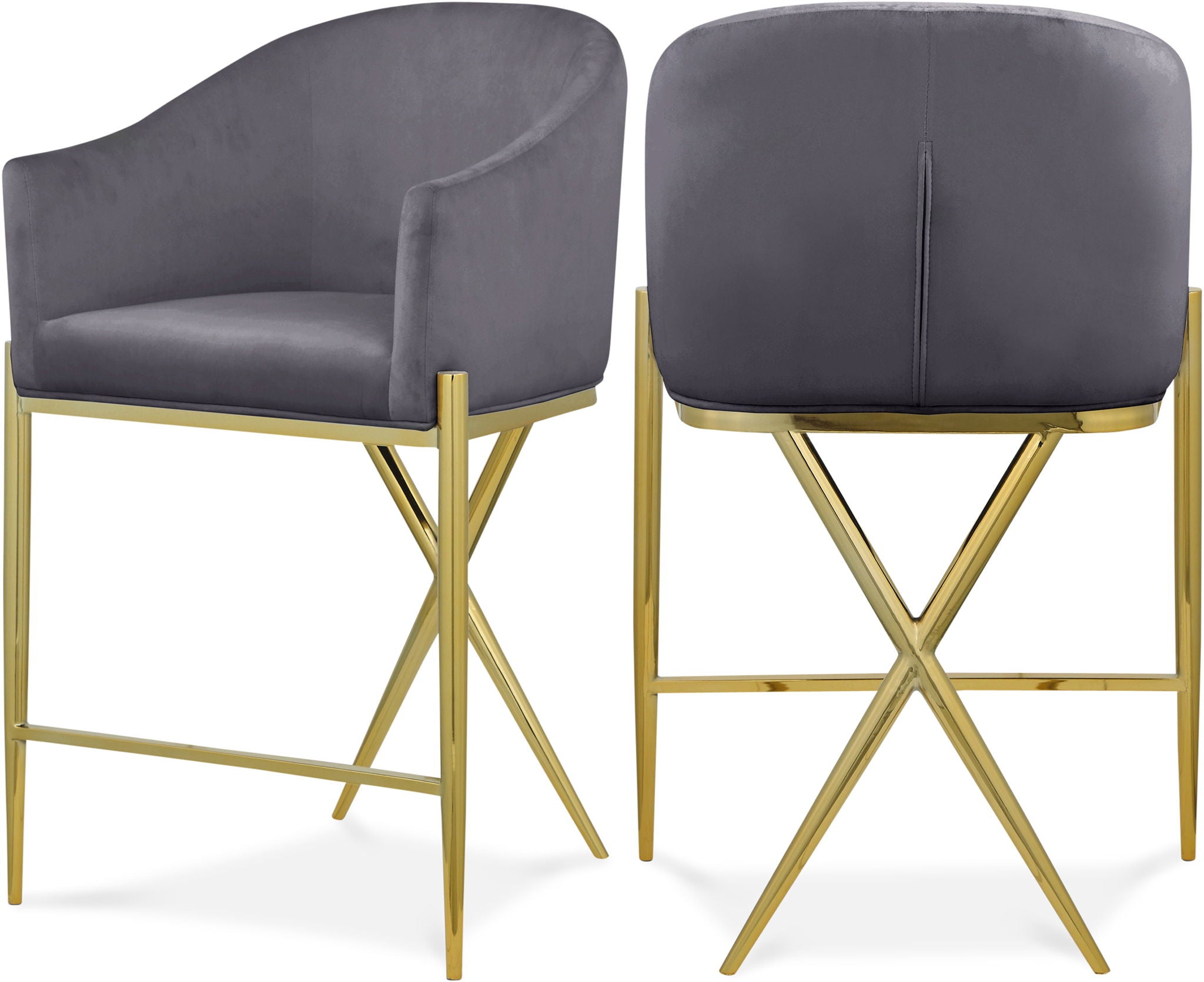 Xavier - Counter Stool with Gold Legs