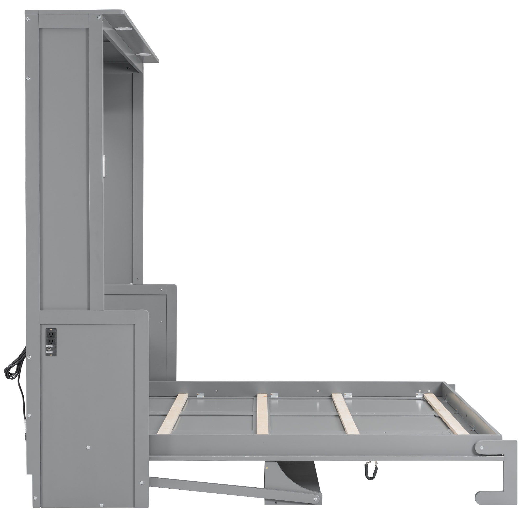 Murphy Bed With Desk, LED Lights And USB Charging Station