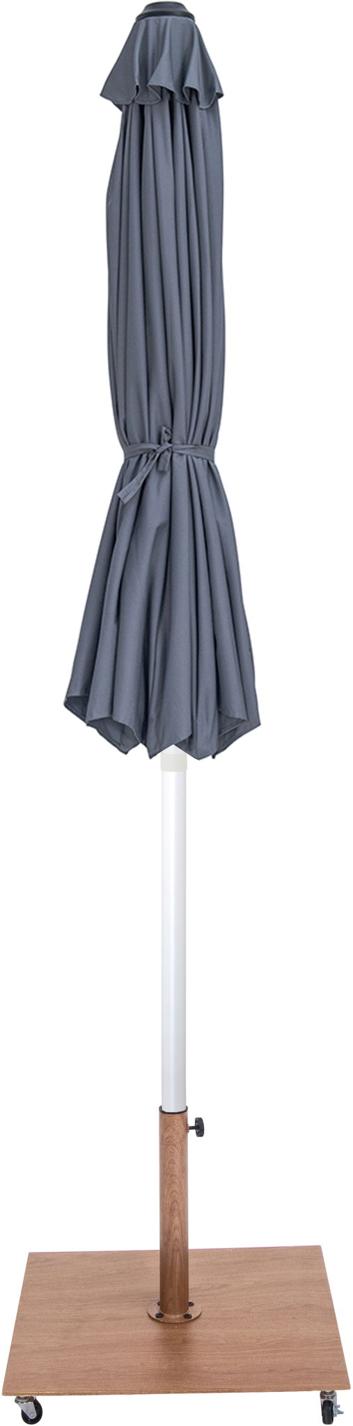 Fiji - Aluminum Patio Umbrella With Square Teak And White Base