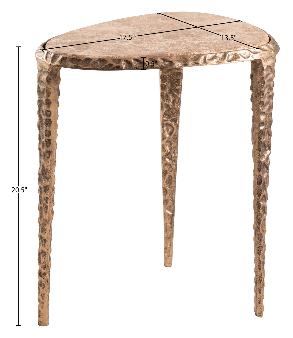 Gild - Aluminum Base And Genuine Marble Top Table