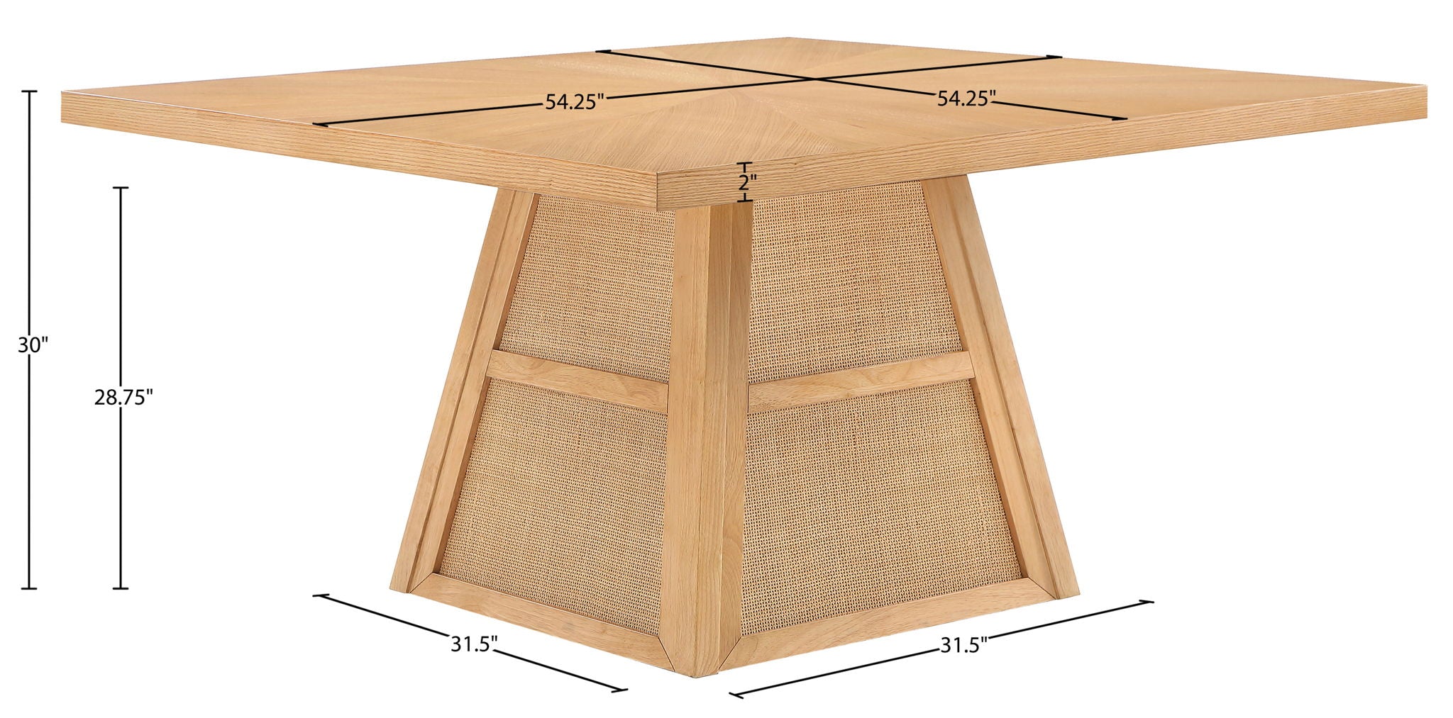 Fenwick - Cane Oak Veneer And Solid Wood Dining Table