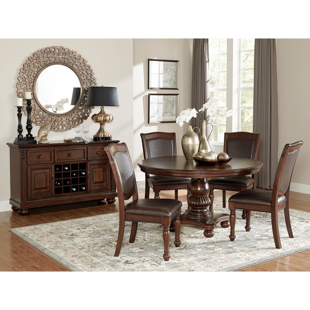 Lordsburg - Round Dining Table - Brown