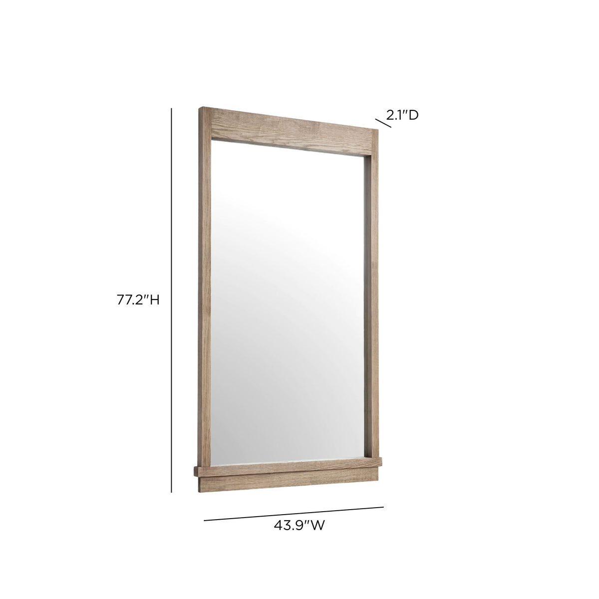 Aimee - Solid Brushed Wooden Ash Mirror - Natural