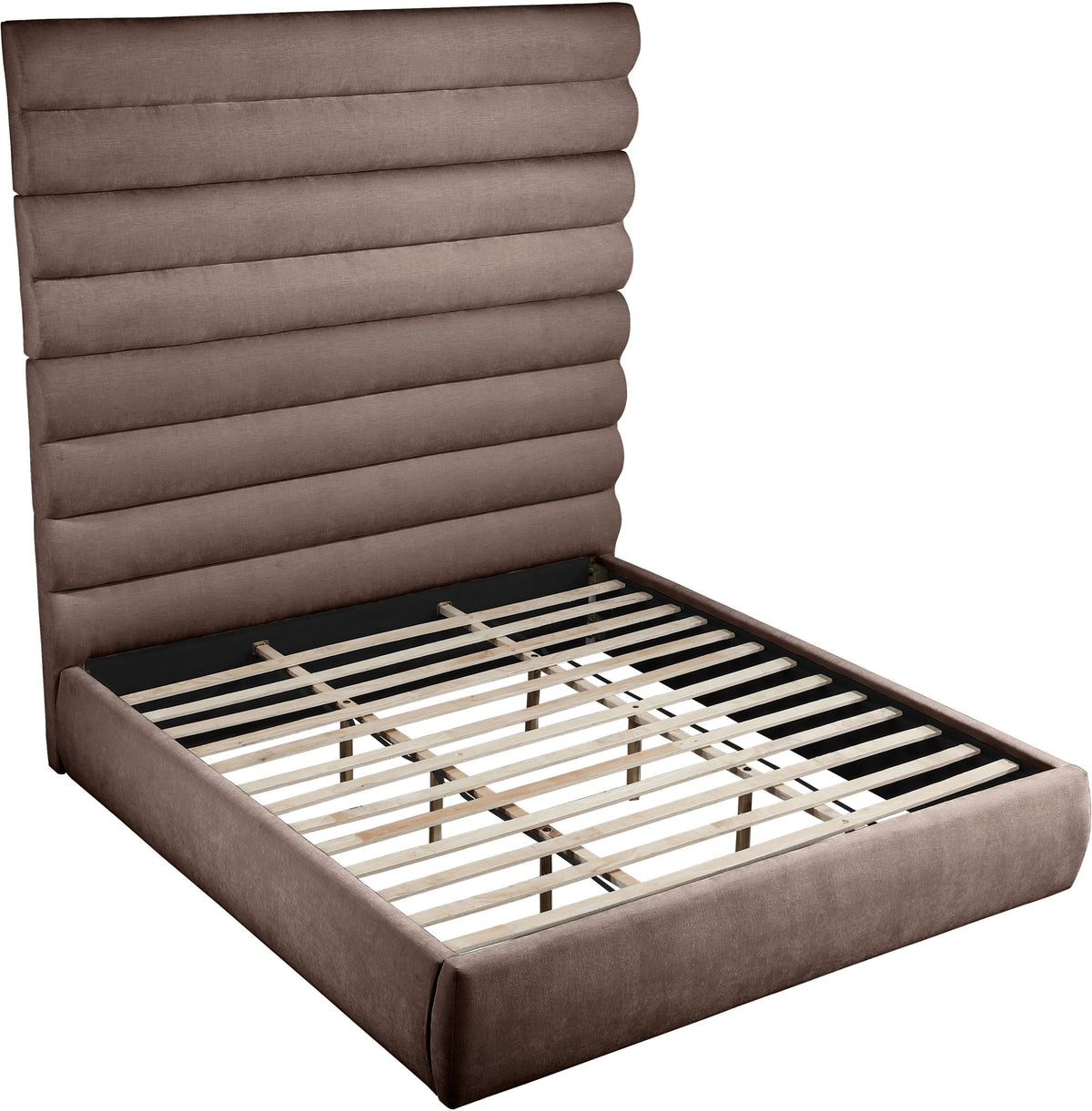Adam - Chenille Fabric Bed With 89" Headboard
