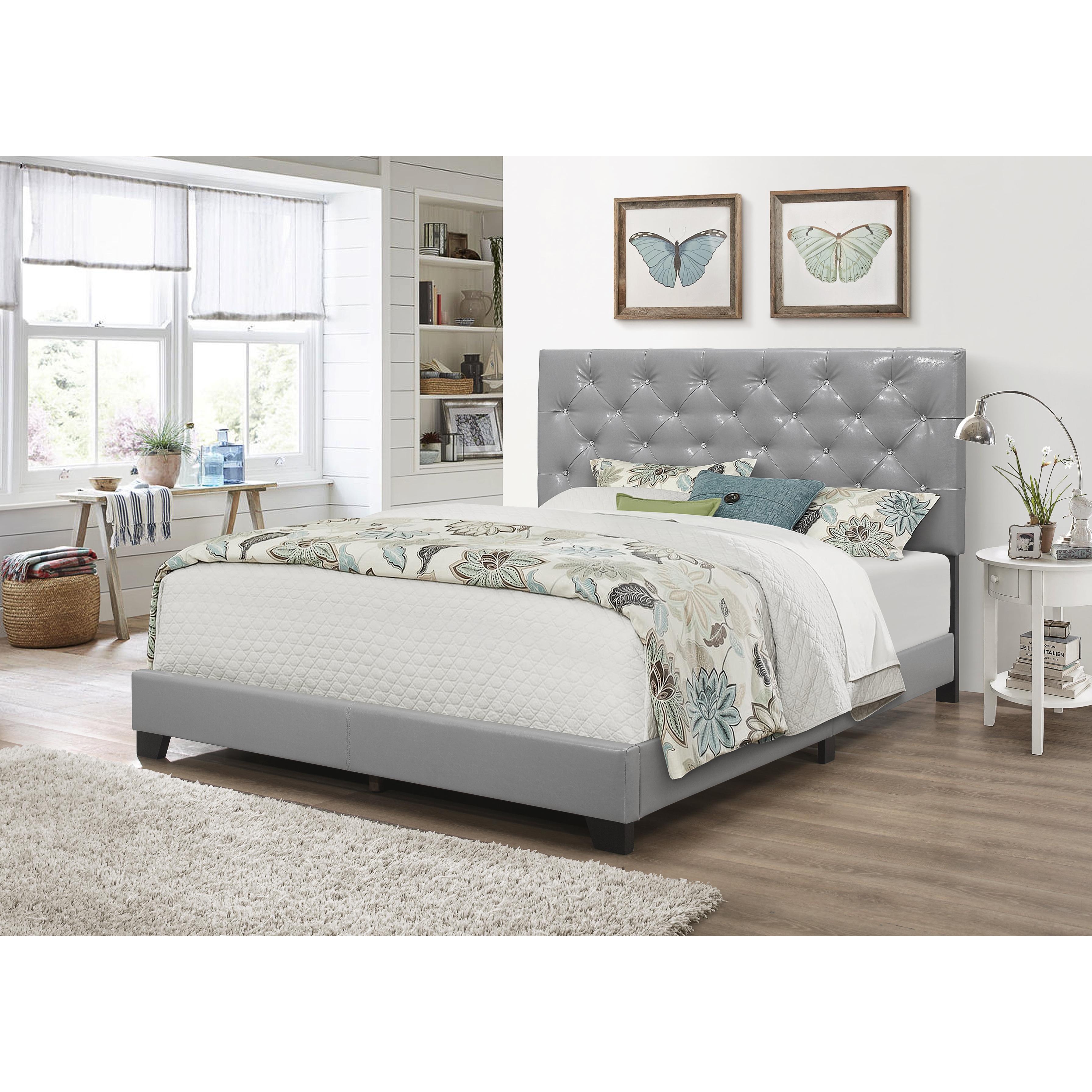 Happy Homes Queen Upholstered Panel Bed HH2018 Queen Bed - White IMAGE 2