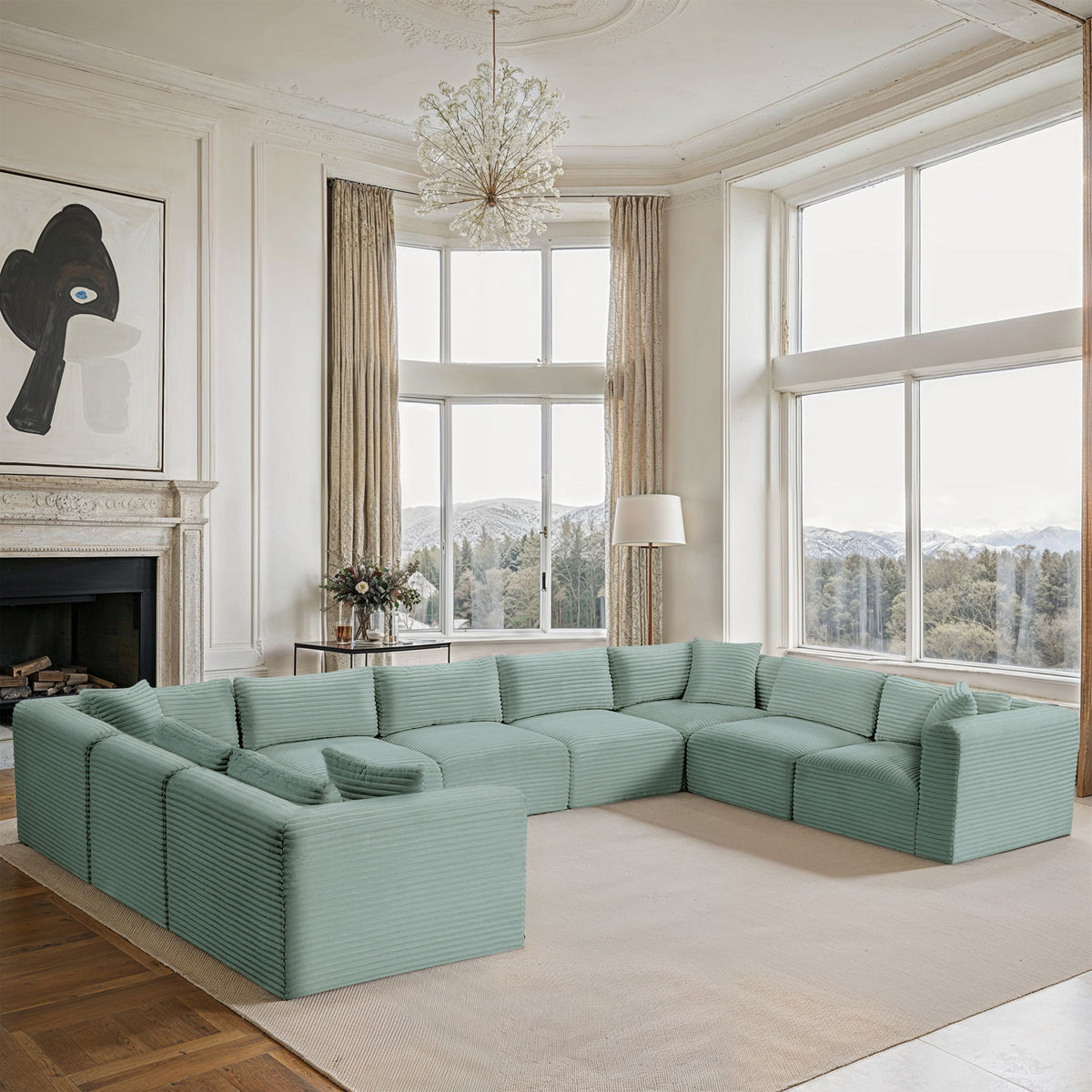 Shaggy - 9 Piece Modular U-Shaped Sectional