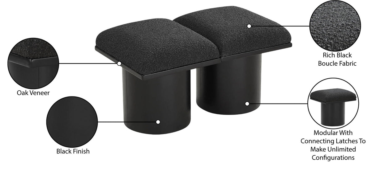 Pavilion - 2 Piece Modular Bench With Black Base