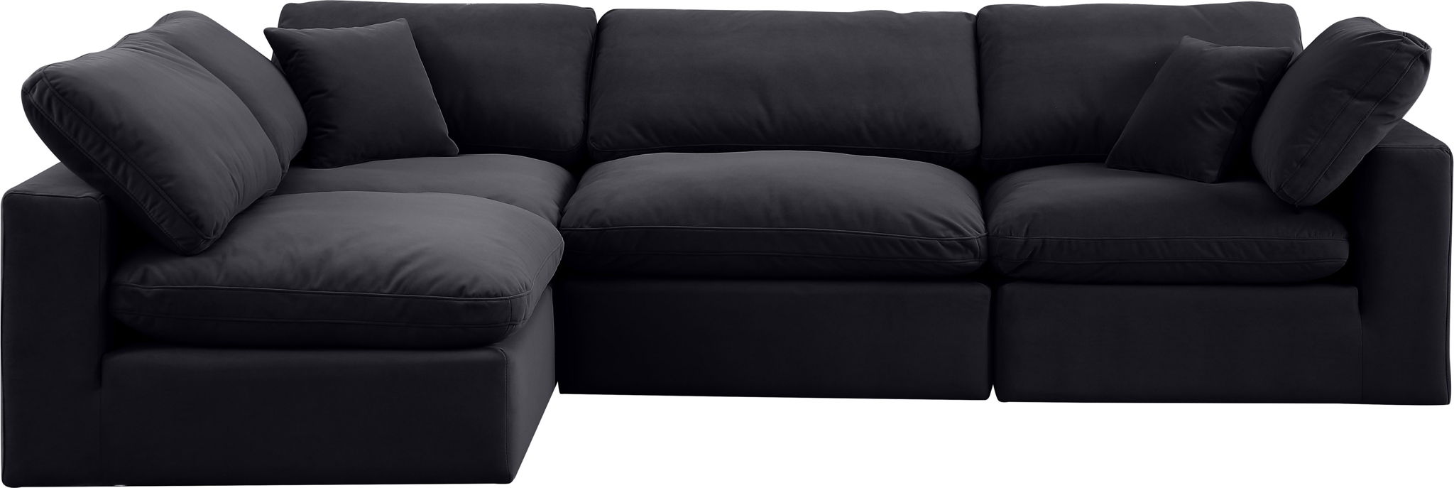 Comfy - 4 Piece Velvet Modular Armless Sectional