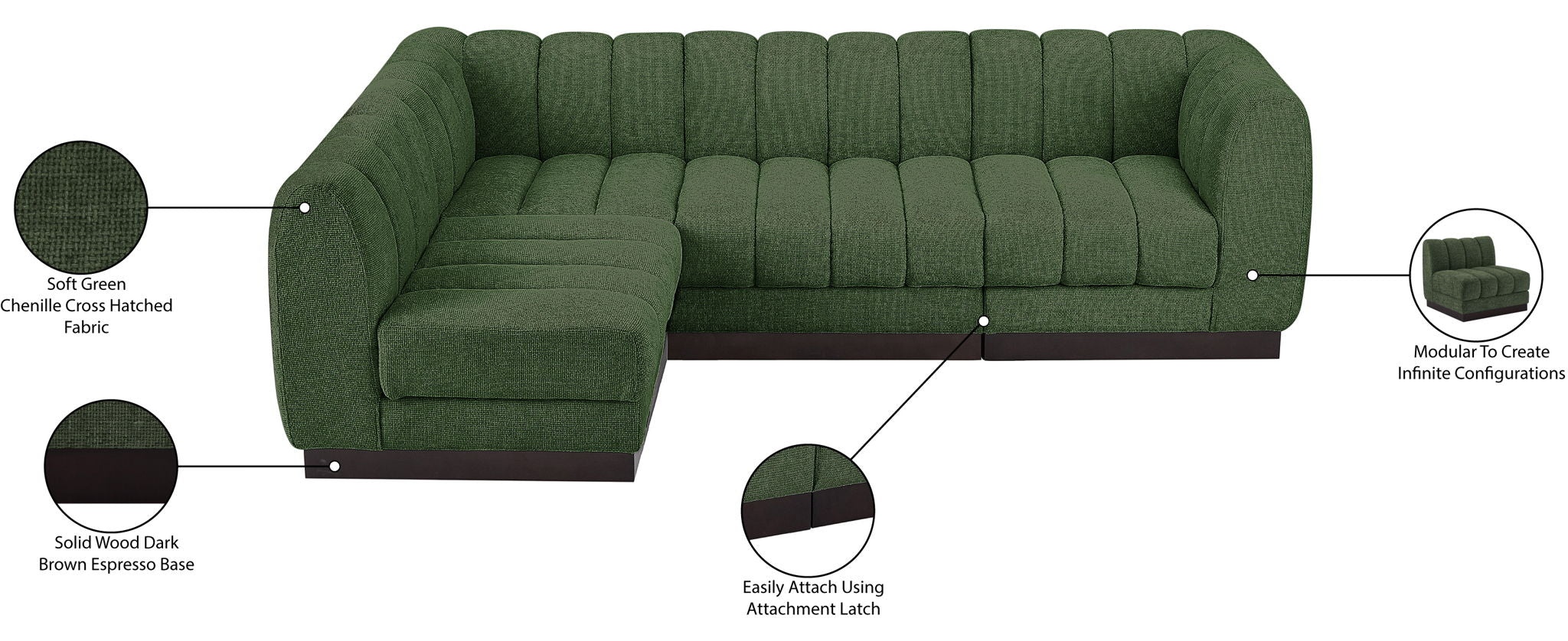 Quinn - 4 Piece Modular Sectional