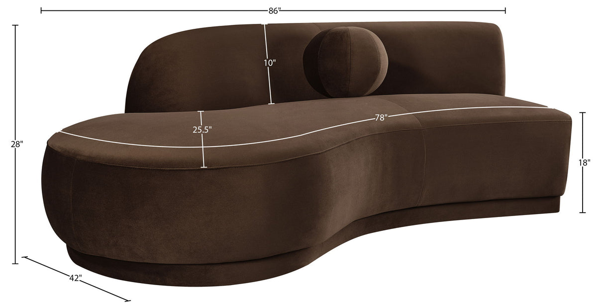 Avra - 86" Velvet Performance Fabric Upholstered Sofa