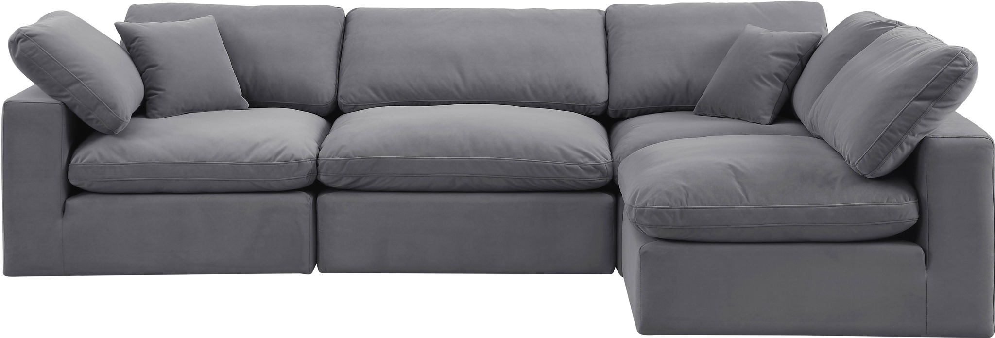 Comfy - 4 Piece Velvet Modular Armless Sectional